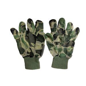 Vintage Sheer Mesh Camouflage Gloves Mens M? Used Knit Cuffs